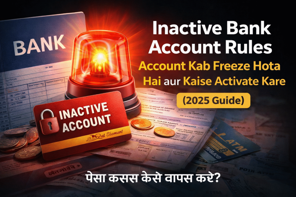 Inactive bank account rules in India showing account freeze and reactivation process (2025 guide)