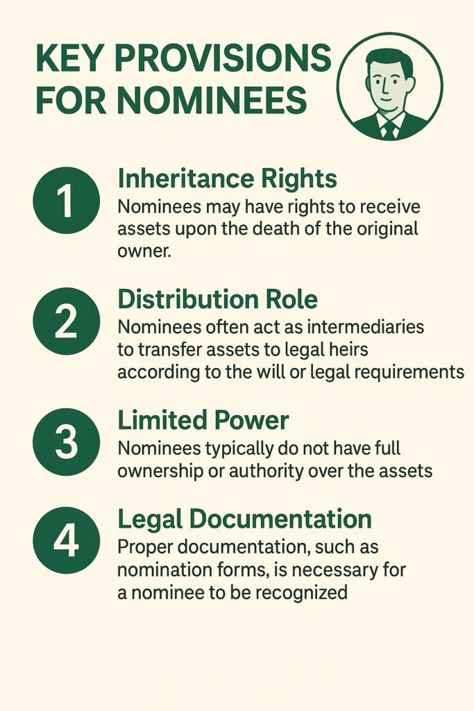 key provisions and rights of nominees in bank accounts