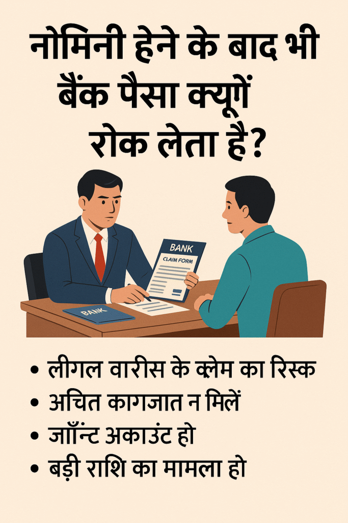 bank nominee niyam bharat me