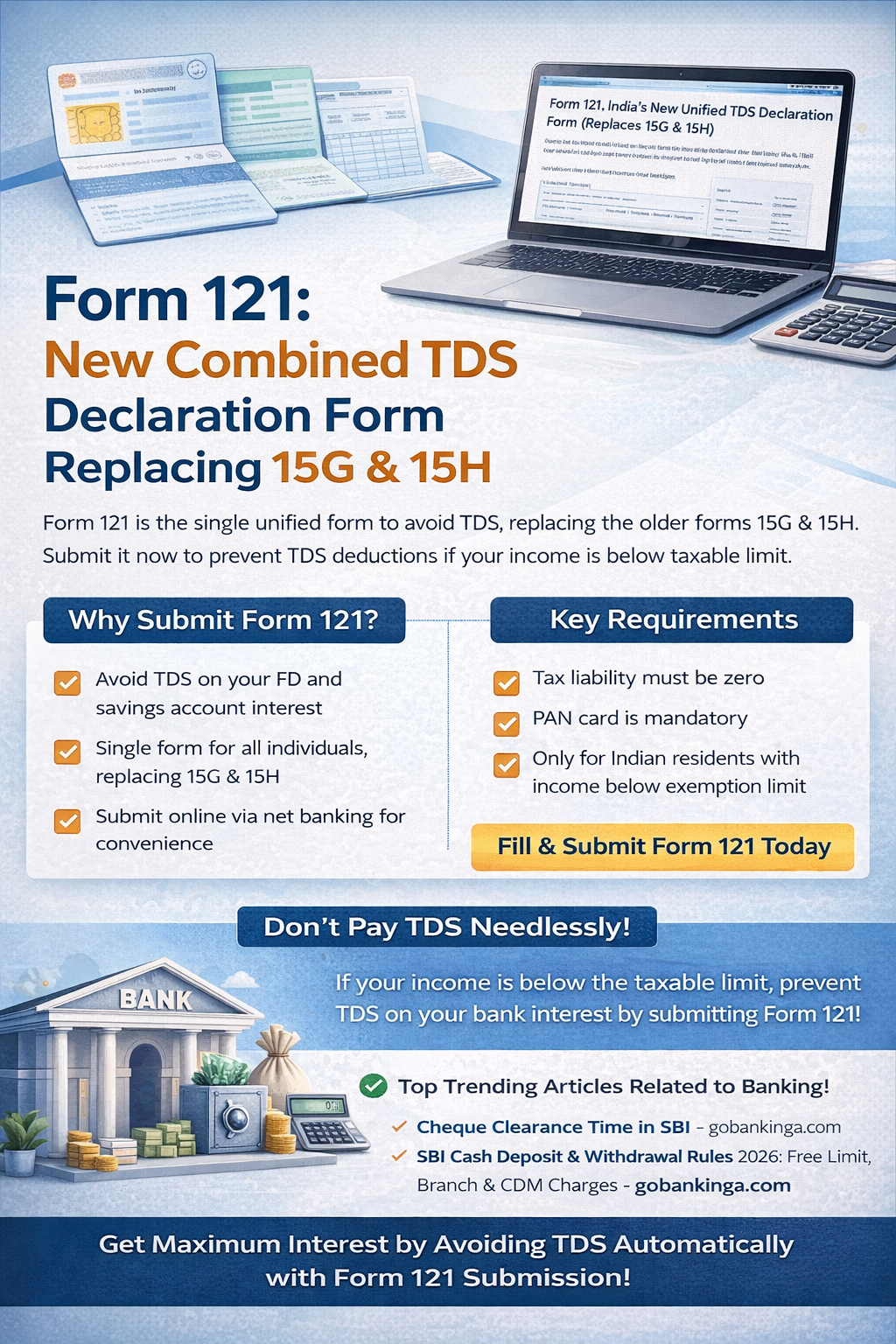 Form 121 Filling Guide.pdf Form 121 : TDS Declaration Form Replaces 15G & 15H - 2026 Guide