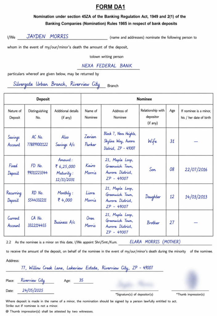 Demo form DA1