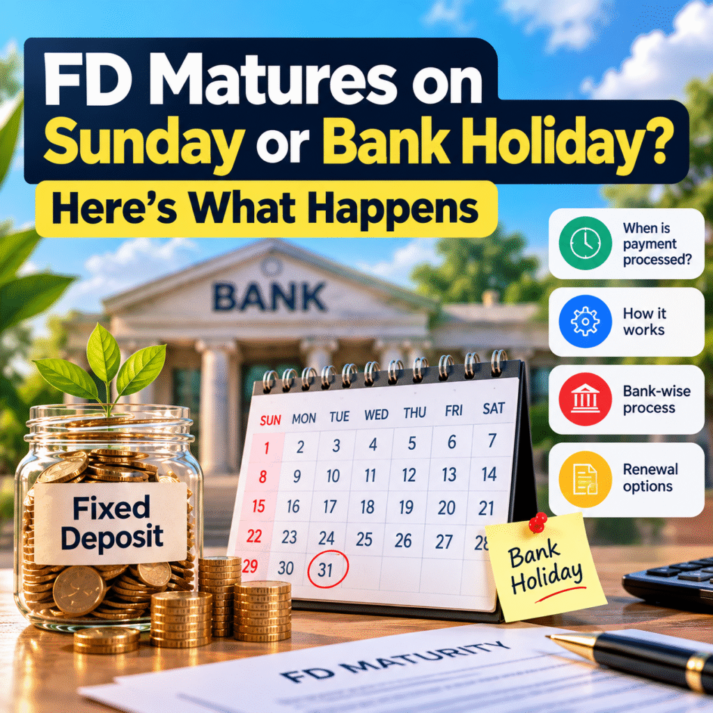 FD matures on sunday or bank holiday